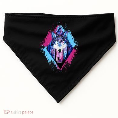 Colorful Wolf Painting Wolves Lover USA-Made Doggie Bandana