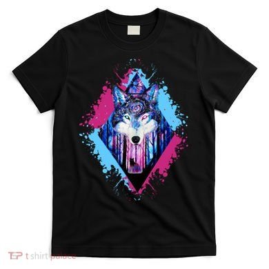 Colorful Wolf Painting Wolves Lover T-Shirt