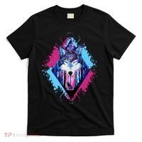Colorful Wolf Painting Wolves Lover T-Shirt thumb 0