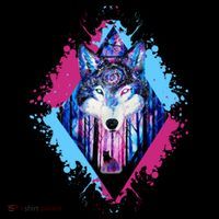 Colorful Wolf Painting Wolves Lover T-Shirt thumb 7