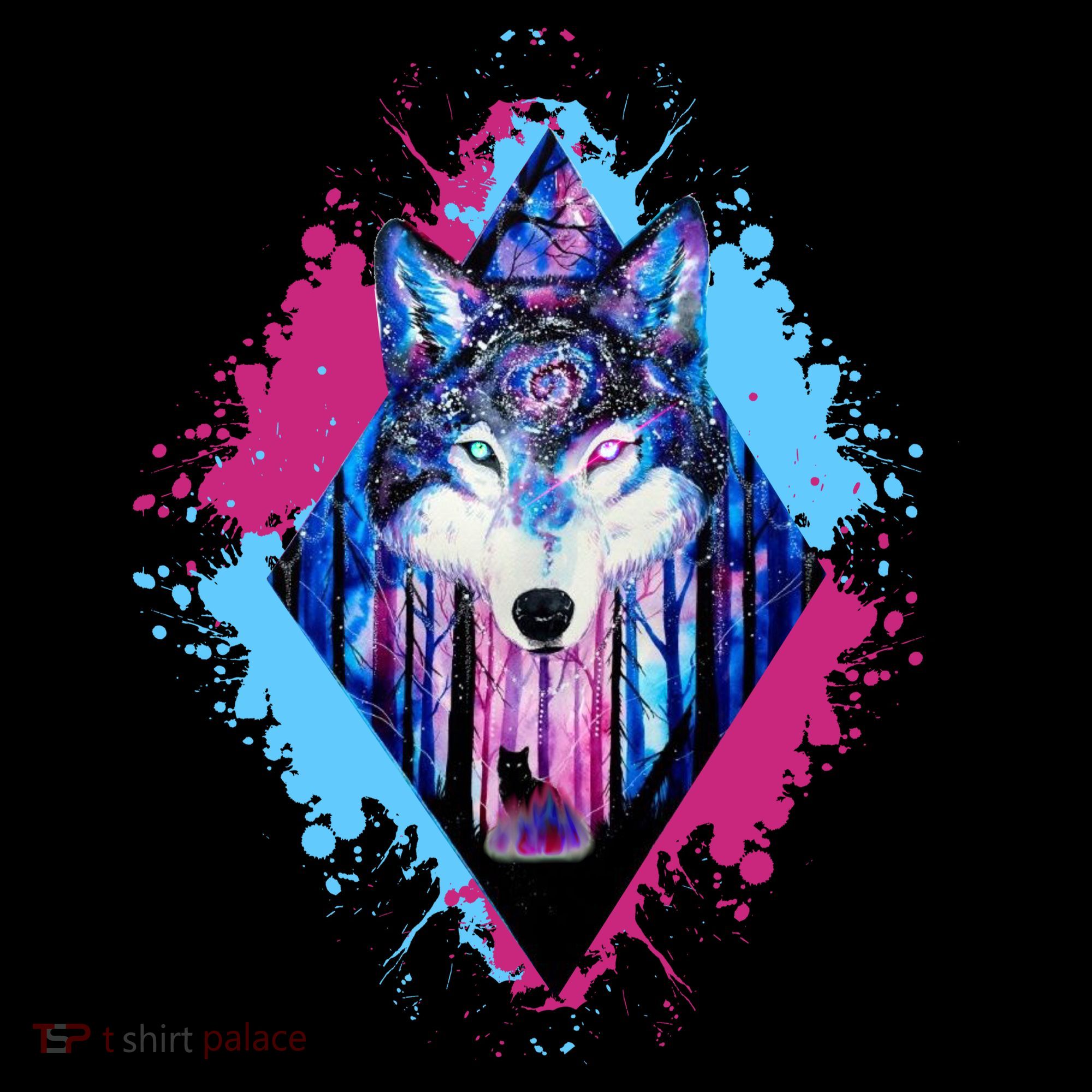 Colorful Wolf Painting Wolves Lover T-Shirt
