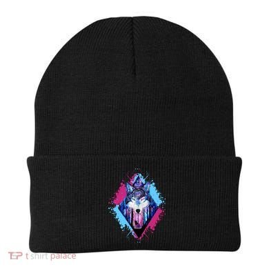 Colorful Wolf Painting Wolves Lover Beanie