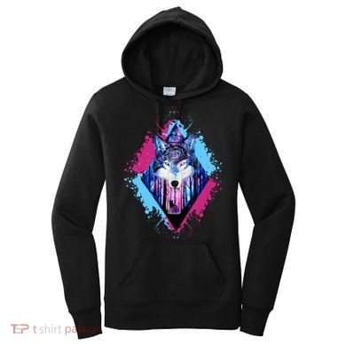 Colorful Wolf Painting Wolves Lover Women's Hoodie