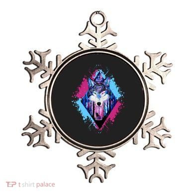 Colorful Wolf Painting Wolves Lover Ornament