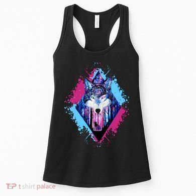 Colorful Wolf Painting Wolves Lover Women's Tank Top