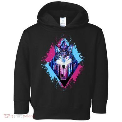 Colorful Wolf Painting Wolves Lover Toddler Hoodie