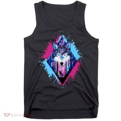 Colorful Wolf Painting Wolves Lover Tank Top