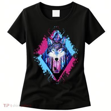 Colorful Wolf Painting Wolves Lover Women's T-Shirt
