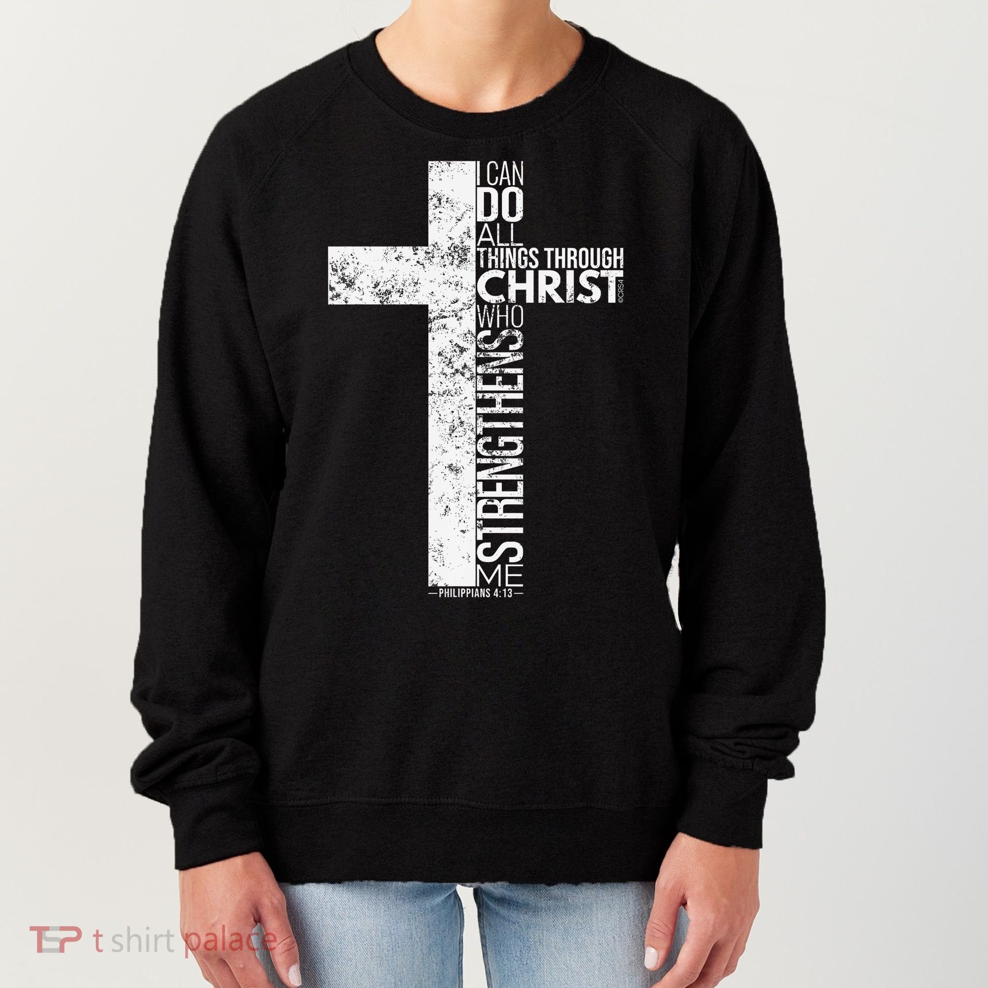 Cross With Philippians 413 Christian Women's Sweatshirt