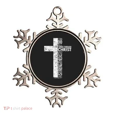 Cross With Philippians 413 Christian Ornament