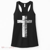 Cross With Philippians 413 Christian Women's Tank Top thumb 0
