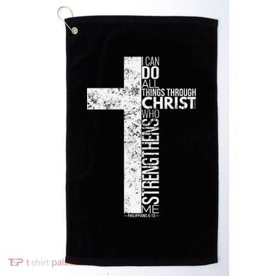Cross With Philippians 413 Christian Golf Towel