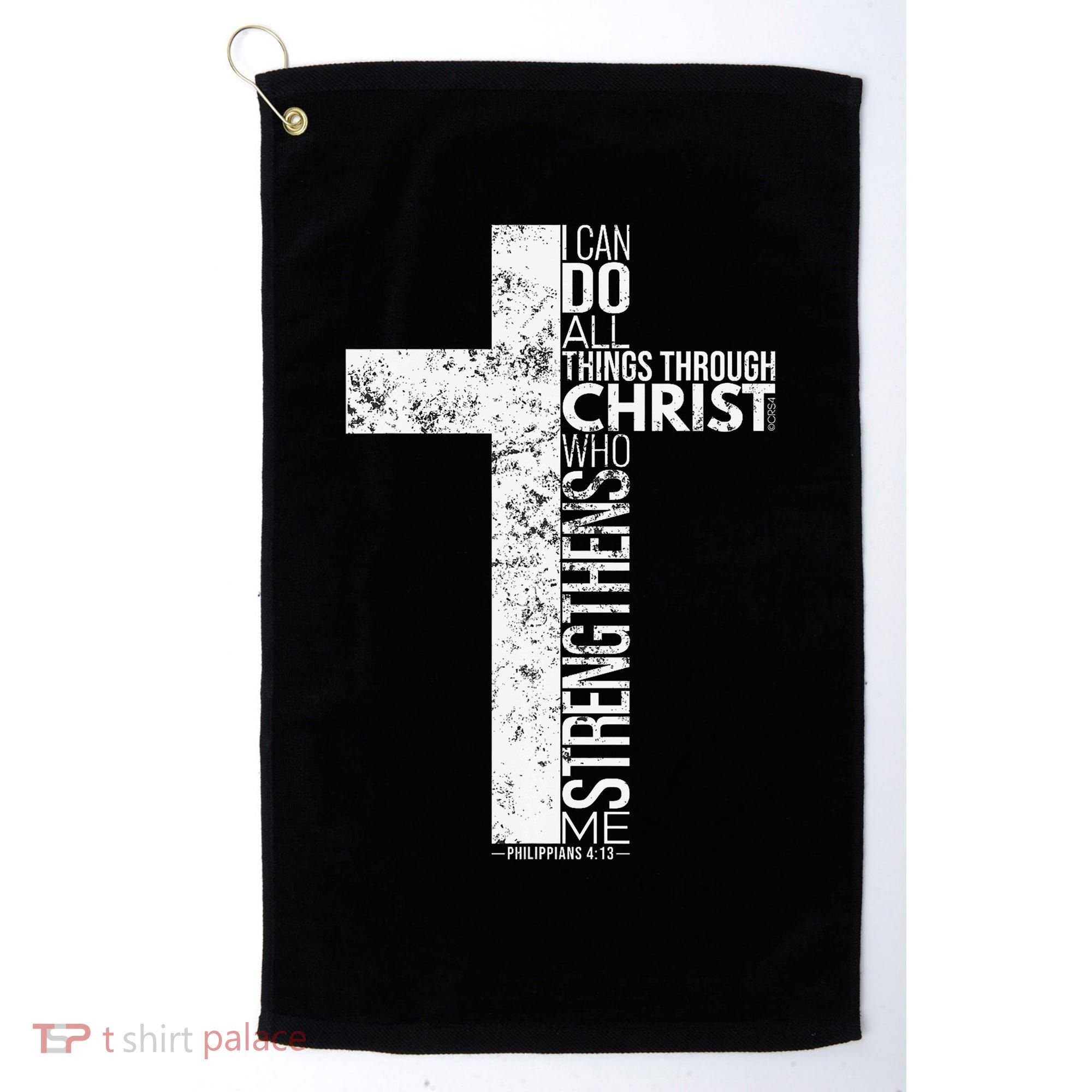 Cross With Philippians 413 Christian Golf Towel