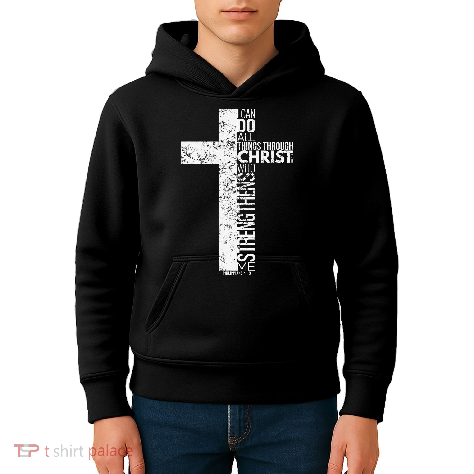 Cross With Philippians 413 Christian Kids Hoodie