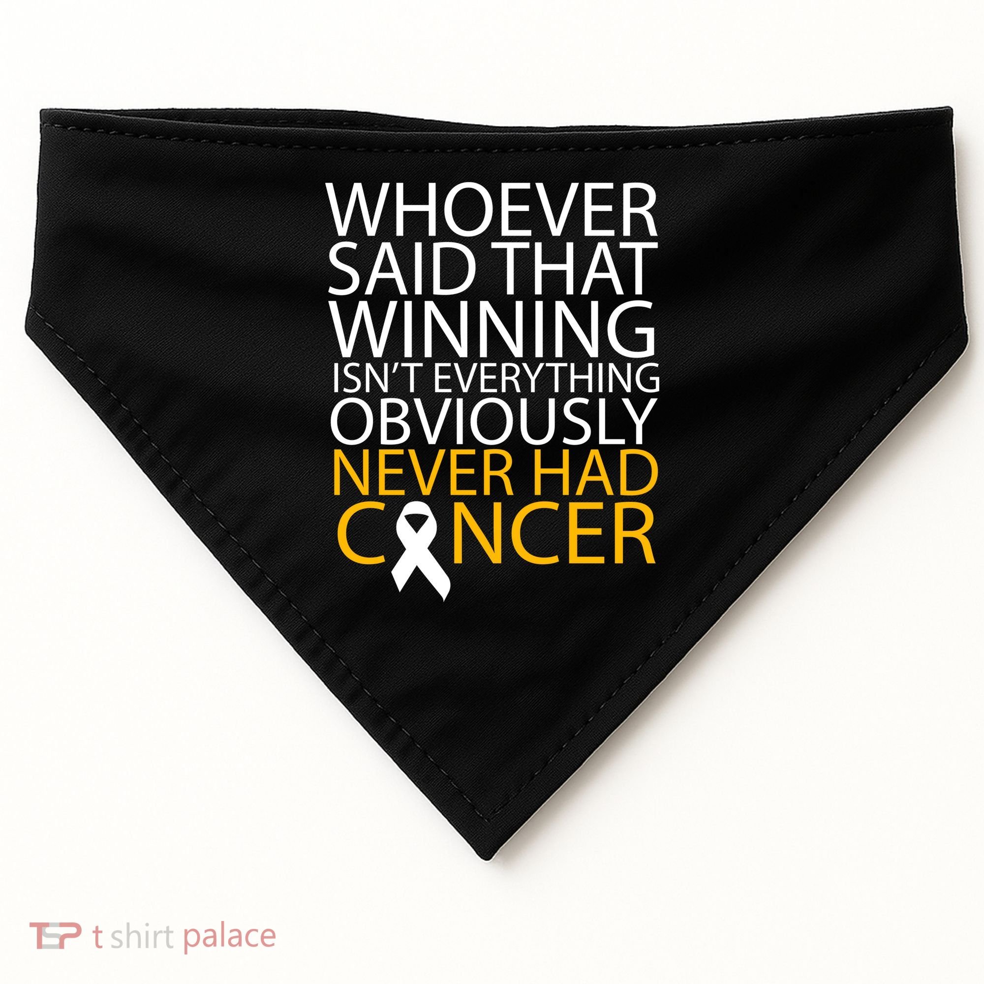 Cancer Winner Quote USA-Made Doggie Bandana