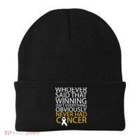 Cancer Winner Quote Beanie thumb 0