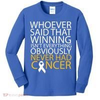 Cancer Winner Quote Kids Long Sleeve Shirt thumb 0