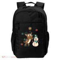 Cute Winter Reindeer Snowman Best Friends Backpack thumb 0