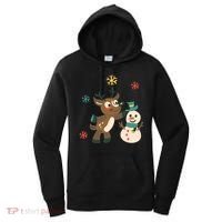 Cute Winter Reindeer Snowman Best Friends Women's Hoodie thumb 0