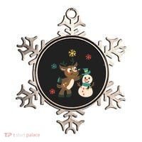 Cute Winter Reindeer Snowman Best Friends Ornament thumb 0