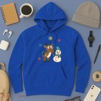 Cute Winter Reindeer Snowman Best Friends Hoodie thumb 3