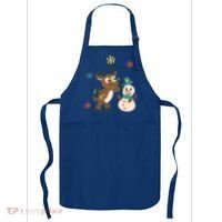 Cute Winter Reindeer Snowman Best Friends Apron thumb 0