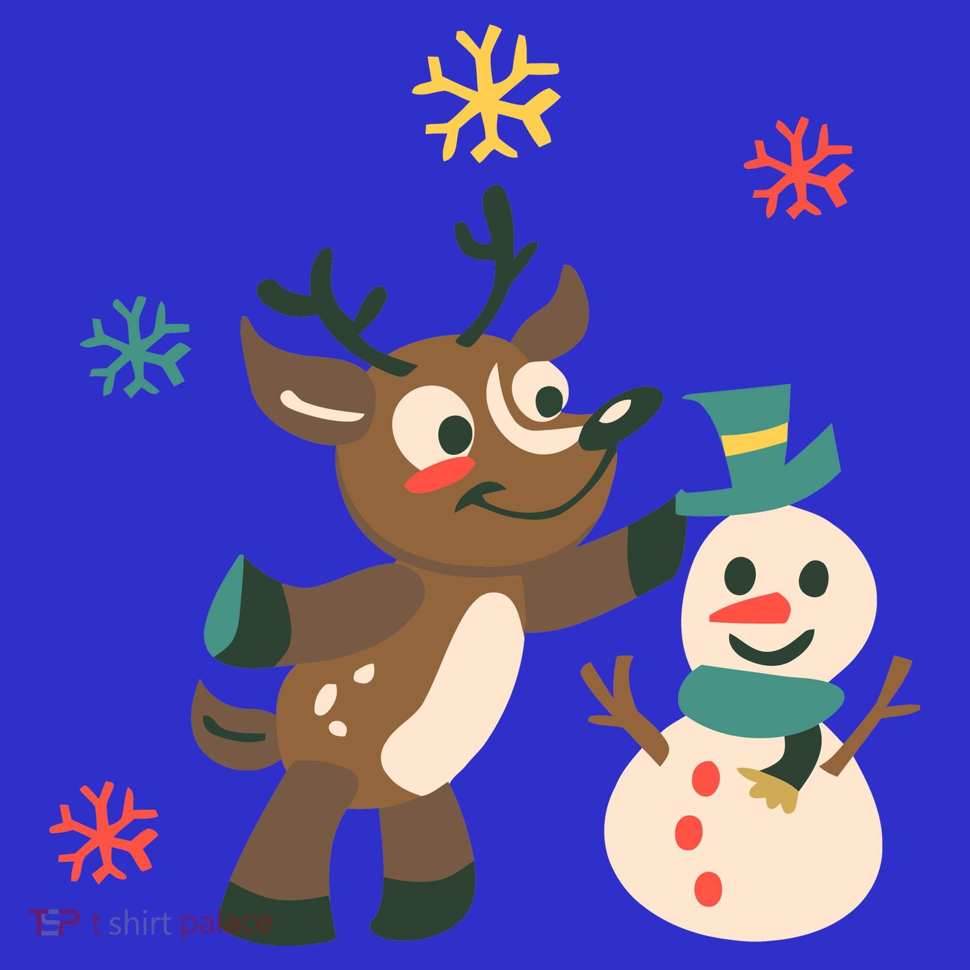 Cute Winter Reindeer Snowman Best Friends Sweatshirt