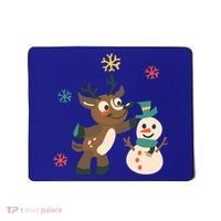 Cute Winter Reindeer Snowman Best Friends Mousepad thumb 0