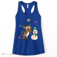 Cute Winter Reindeer Snowman Best Friends Women's Tank Top thumb 0