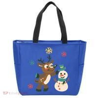 Cute Winter Reindeer Snowman Best Friends Tote Bag thumb 0