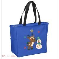 Cute Winter Reindeer Snowman Best Friends Tote Bag thumb 2