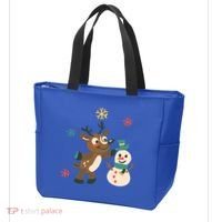 Cute Winter Reindeer Snowman Best Friends Tote Bag thumb 3