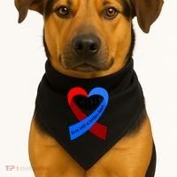 Chd Warrior Ribbon Congenital Heart Disease Awareness Gift USA-Made Doggie Bandana thumb 1