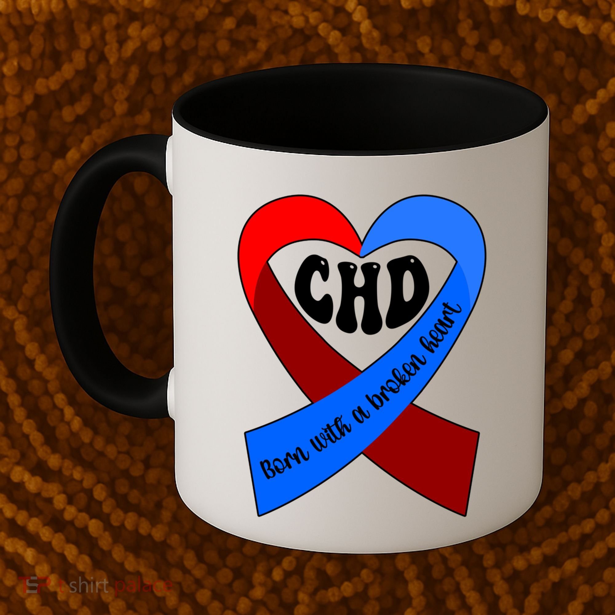 Chd Warrior Ribbon Congenital Heart Disease Awareness Gift Coffee Mug