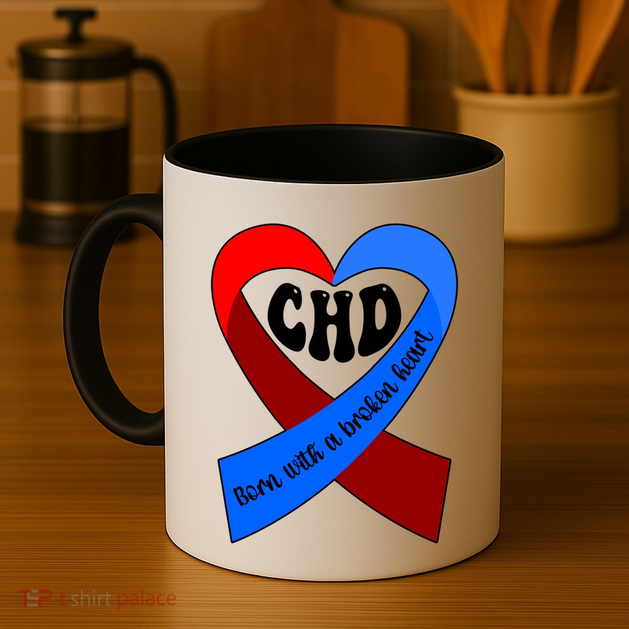 Chd Warrior Ribbon Congenital Heart Disease Awareness Gift Coffee Mug
