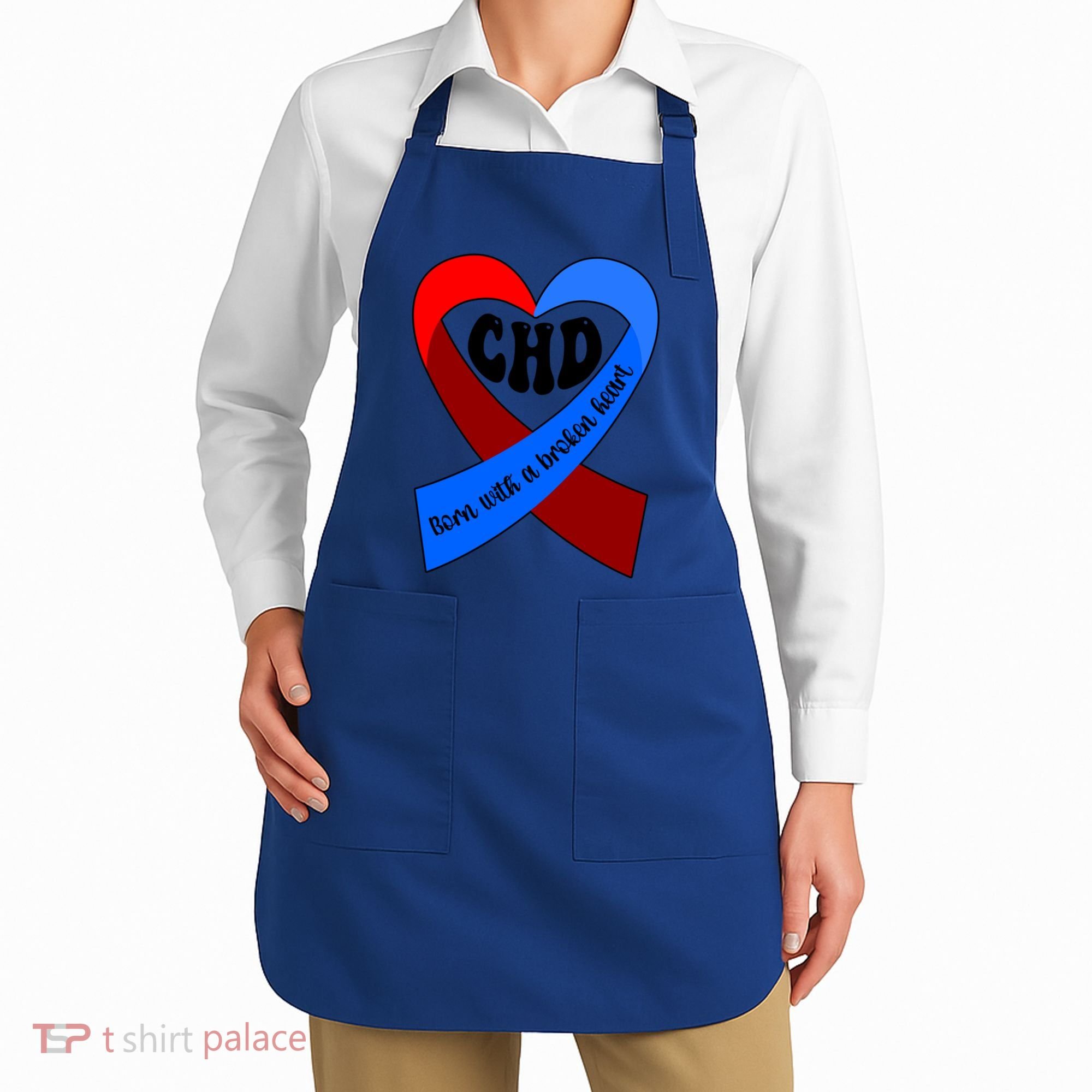 Chd Warrior Ribbon Congenital Heart Disease Awareness Gift Apron