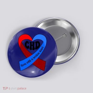 Chd Warrior Ribbon Congenital Heart Disease Awareness Gift Button