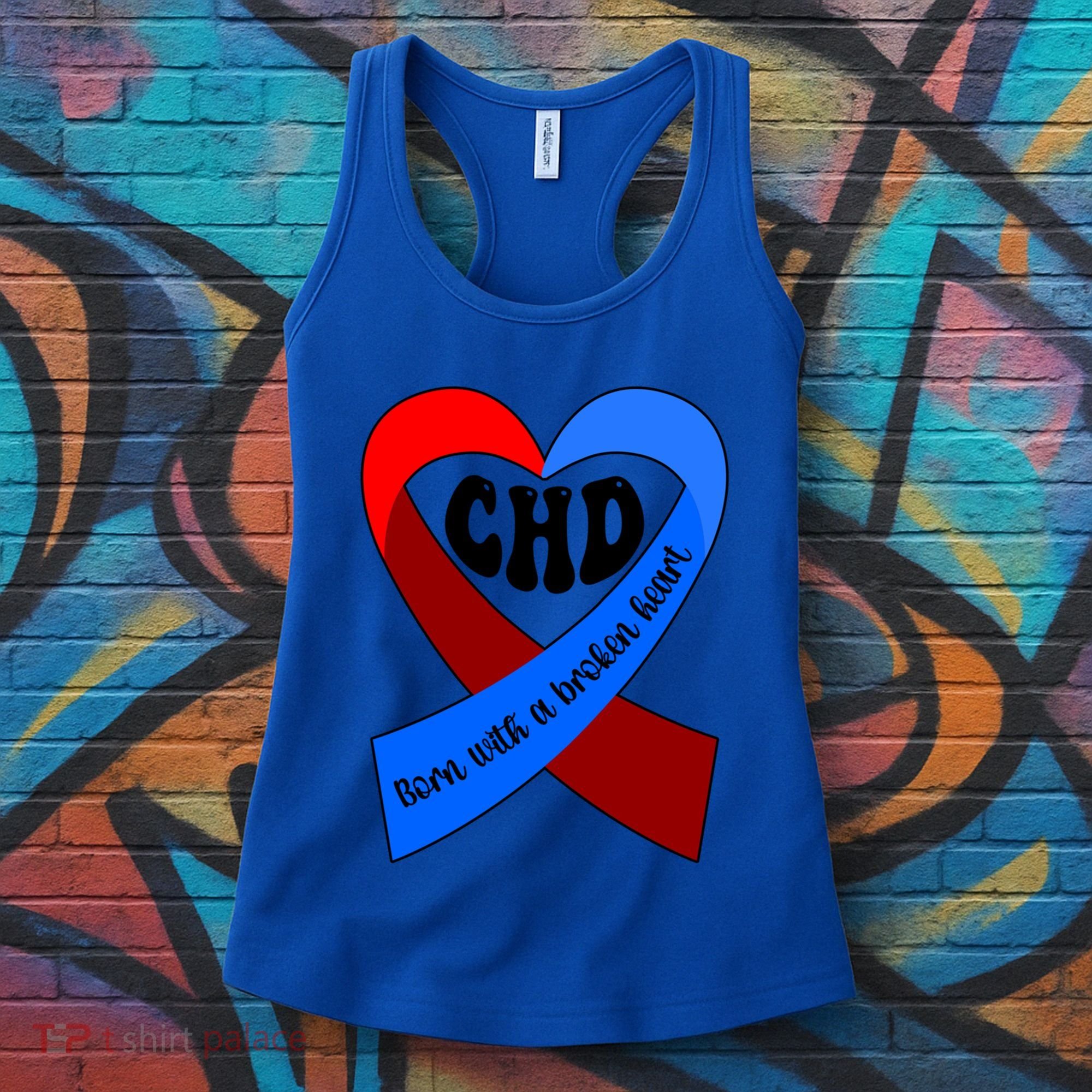 Chd Warrior Ribbon Congenital Heart Disease Awareness Gift Women's Tank Top