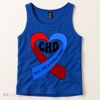Chd Warrior Ribbon Congenital Heart Disease Awareness Gift Tank Top thumb 2