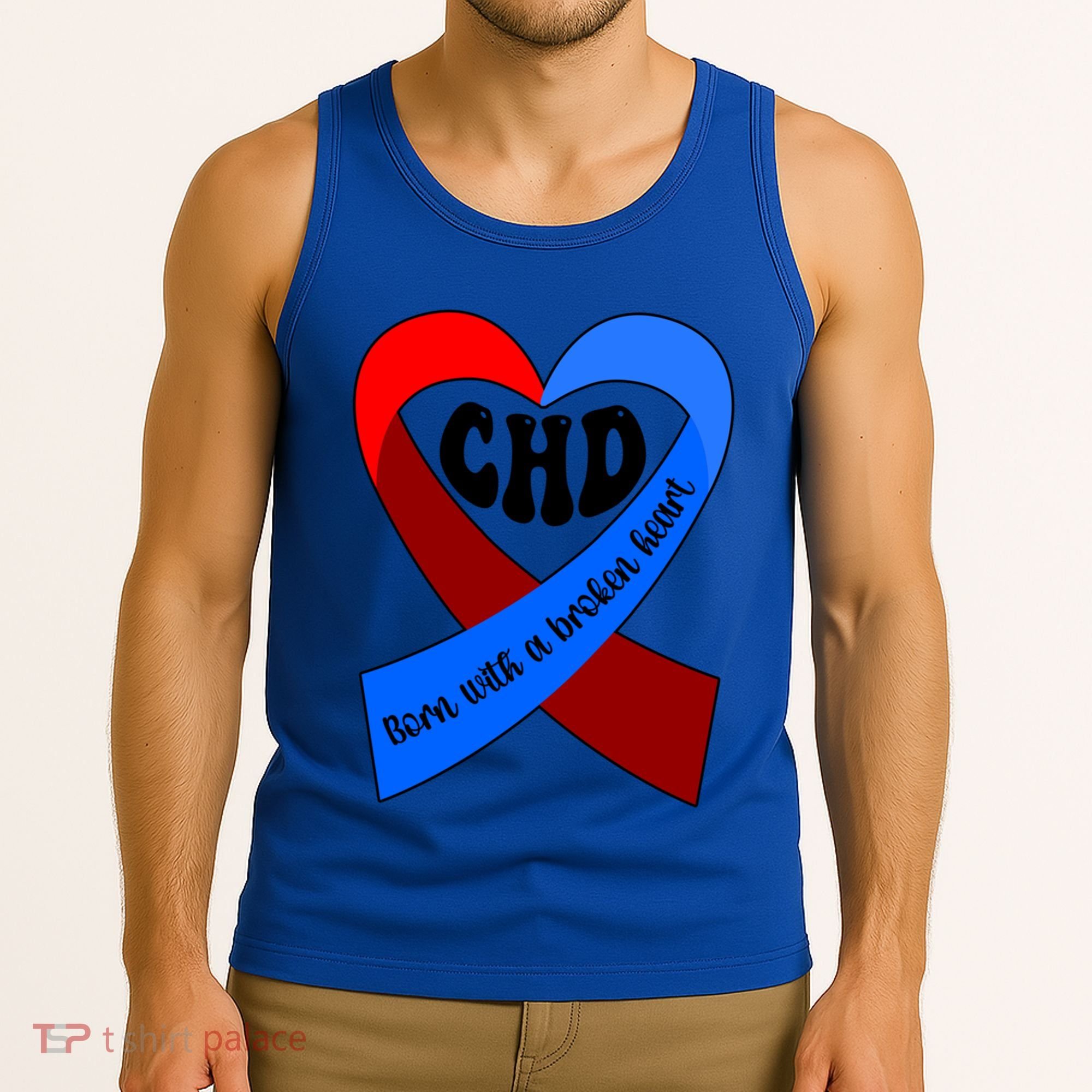 Chd Warrior Ribbon Congenital Heart Disease Awareness Gift Tank Top