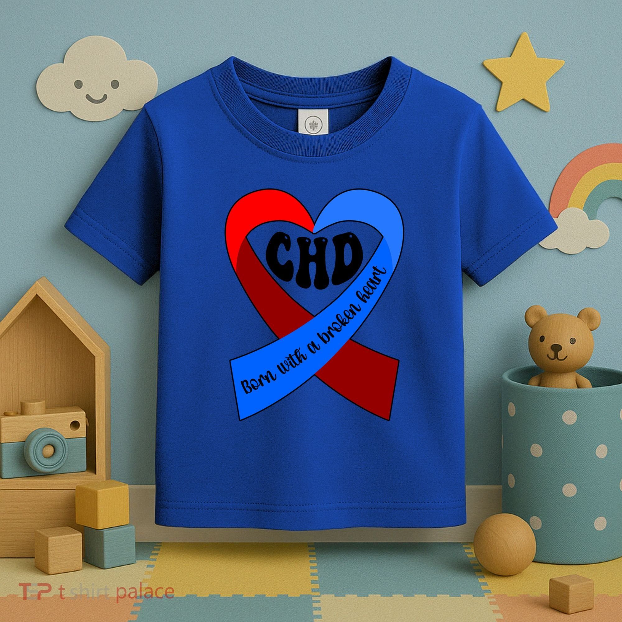 Chd Warrior Ribbon Congenital Heart Disease Awareness Gift Toddler T-Shirt