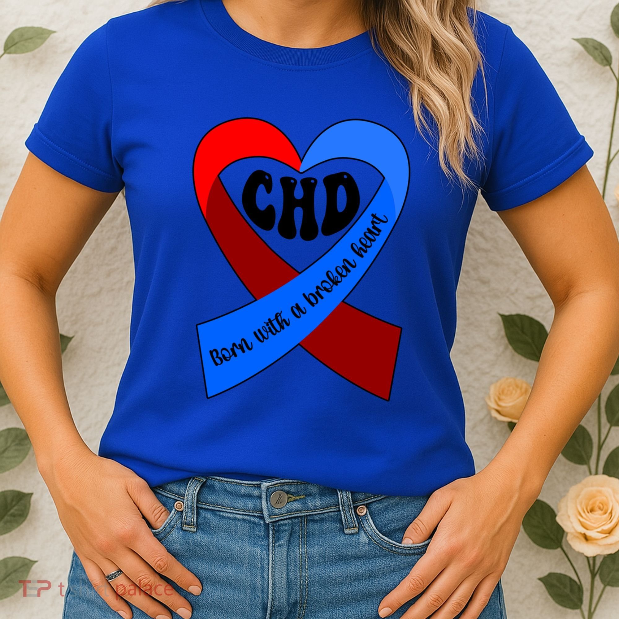 Chd Warrior Ribbon Congenital Heart Disease Awareness Gift Women's T-Shirt