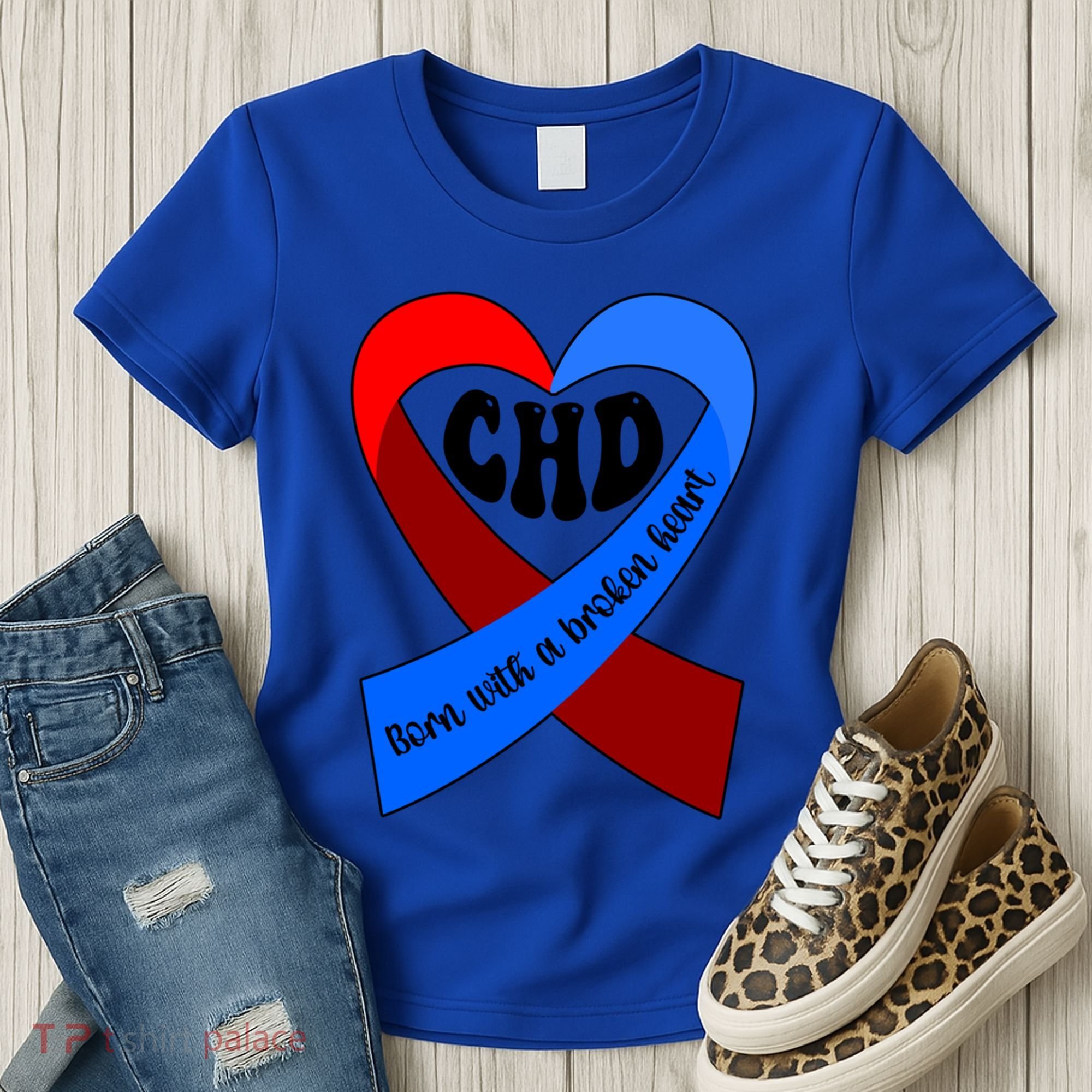 Chd Warrior Ribbon Congenital Heart Disease Awareness Gift Women's T-Shirt