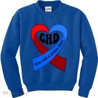 Chd Warrior Ribbon Congenital Heart Disease Awareness Gift Kids Sweatshirt thumb 0