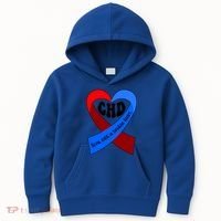 Chd Warrior Ribbon Congenital Heart Disease Awareness Gift Kids Hoodie thumb 0
