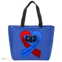 Chd Warrior Ribbon Congenital Heart Disease Awareness Gift Tote Bag thumb 0