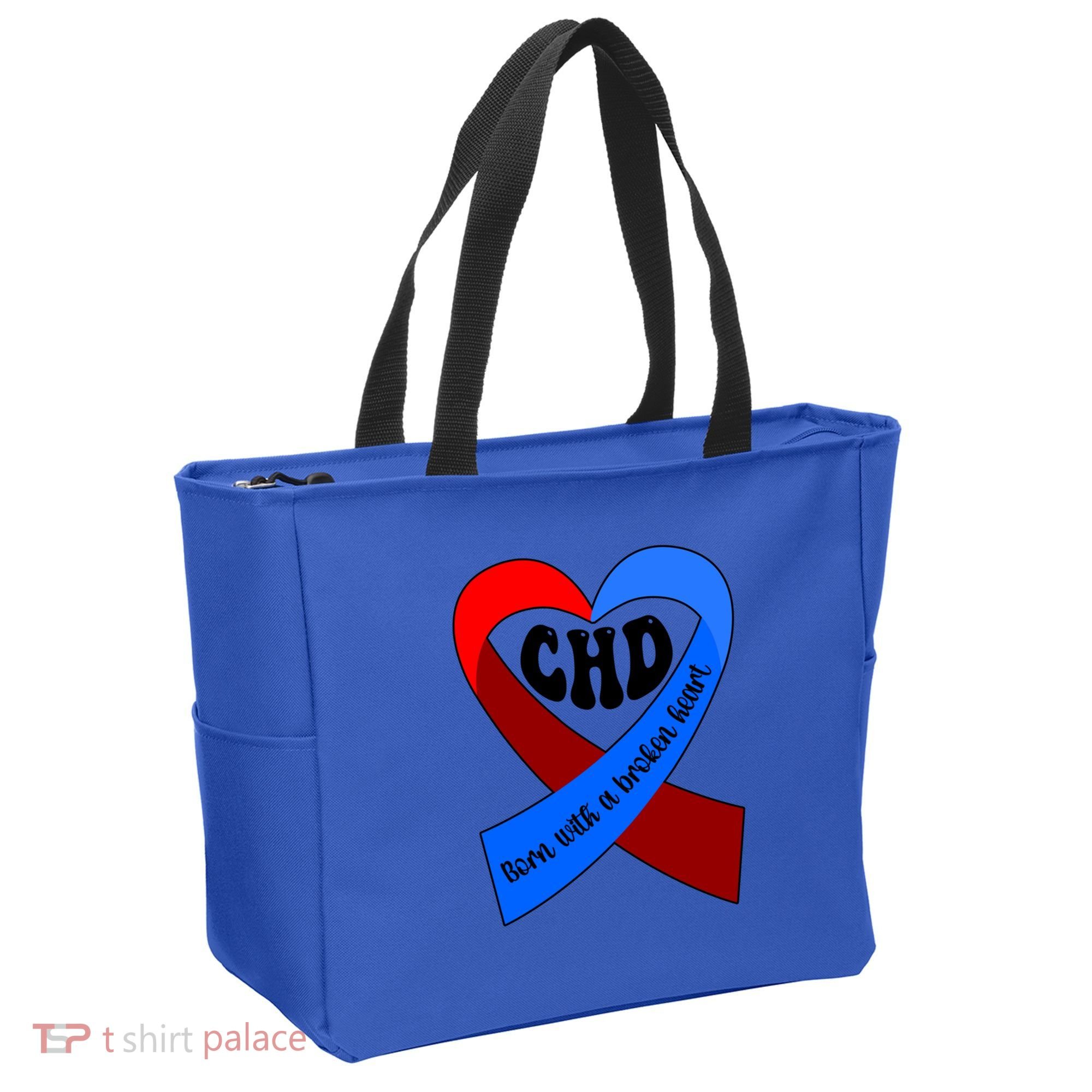 Chd Warrior Ribbon Congenital Heart Disease Awareness Gift Tote Bag