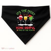 Christmas Wine Shirts Xmas Alcohol Pajama PJ Tops USA-Made Doggie Bandana thumb 0