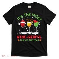 Christmas Wine Shirts Xmas Alcohol Pajama PJ Tops T-Shirt thumb 0