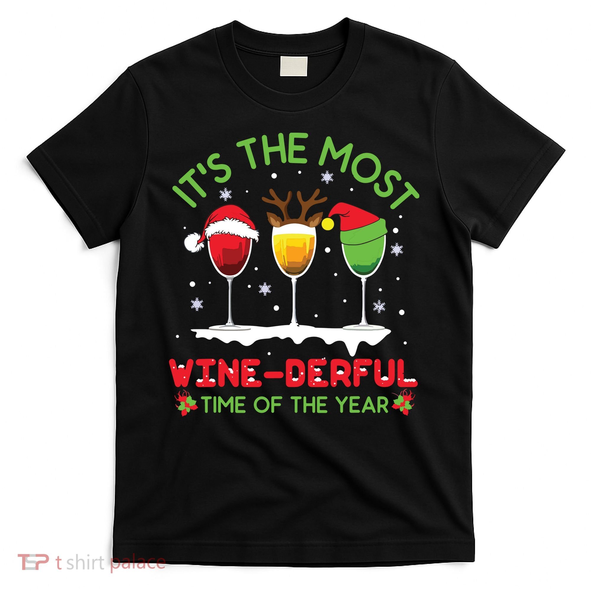 Christmas Wine Shirts Xmas Alcohol Pajama PJ Tops T-Shirt